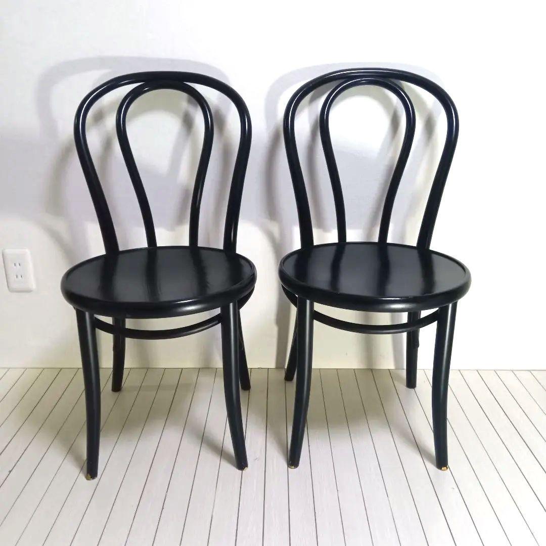 ベンドウッドチェア　ブラック　曲げ木　チェコ製　2脚セット