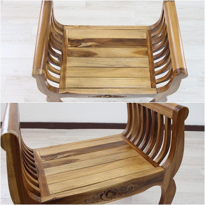 新品 アジアン チーク家具 無垢 デザインスツール リゾートチェア 椅子 腰掛
