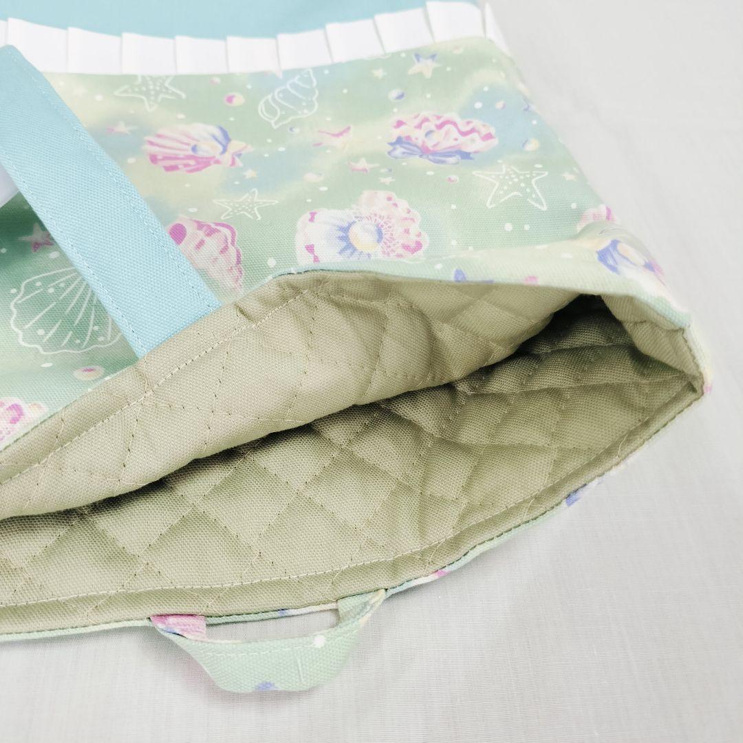 K♡様オーダー分　入園入学セット　グリーンシェル×水色　手提げ袋　体操服袋他