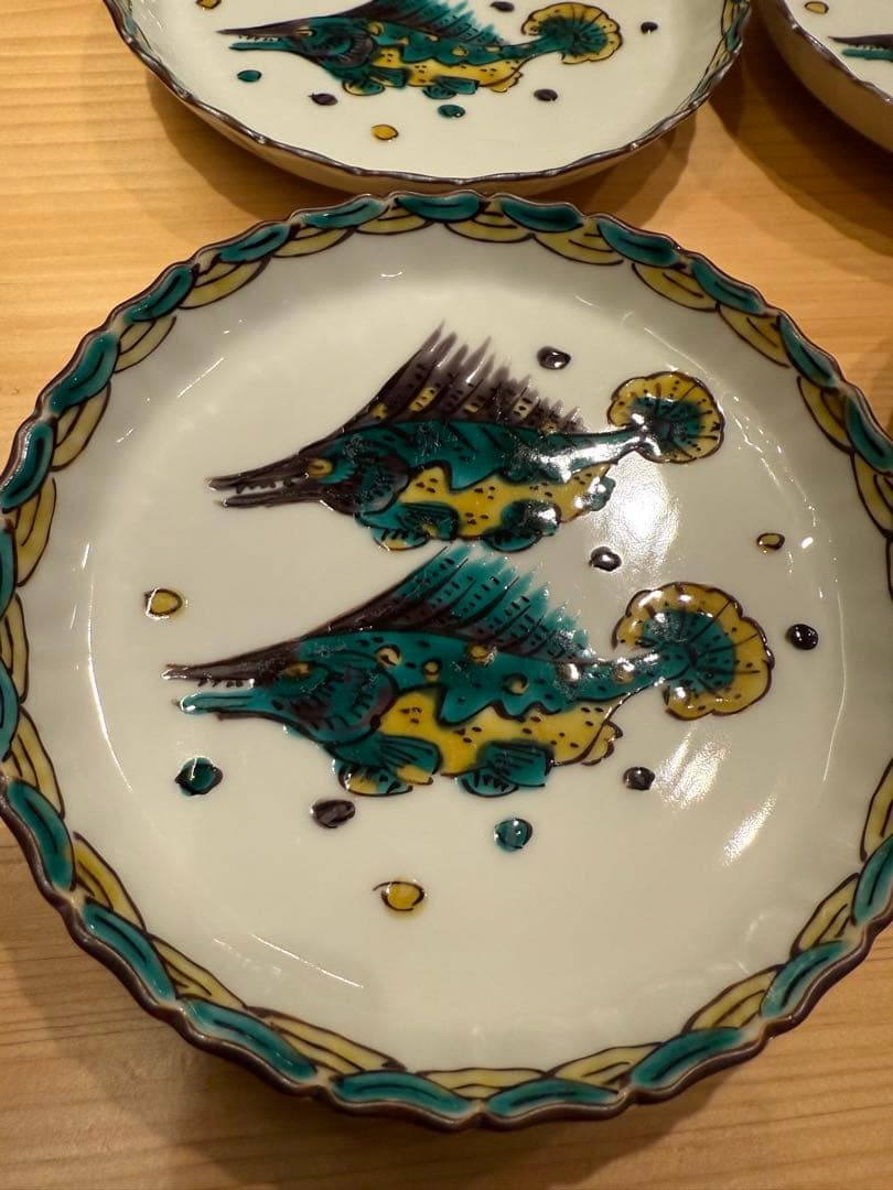 大福もち　4枚セット　魯山人　九谷焼　双魚