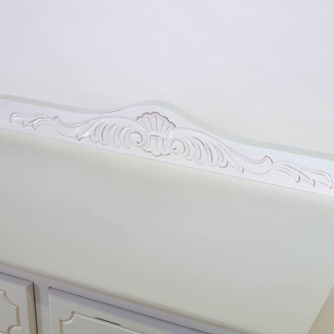 新品 キャビネット サイドボード 白 ホワイト 本棚 飾り棚 リビングボード