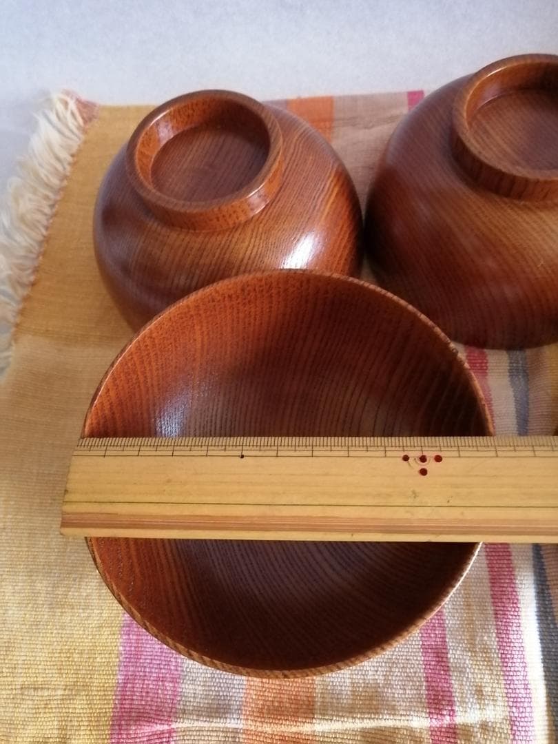 値下げ！山中漆器　お好み椀5客　天然木