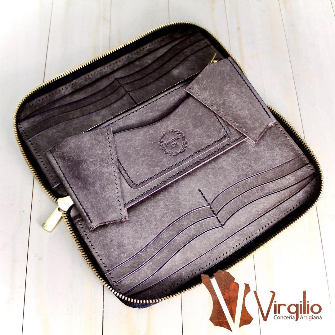 (即納品)ラウンドファスナーウォレット 【カービング /オールブラック】