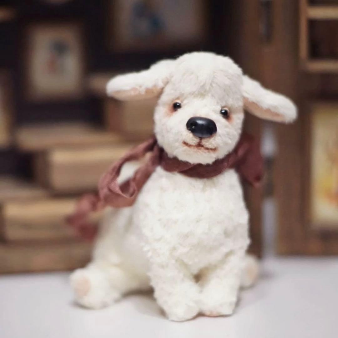 やんちゃなモコモコちゃん ぬいぐるみ 海外作家様 犬 羊 テディベア ミニチュア