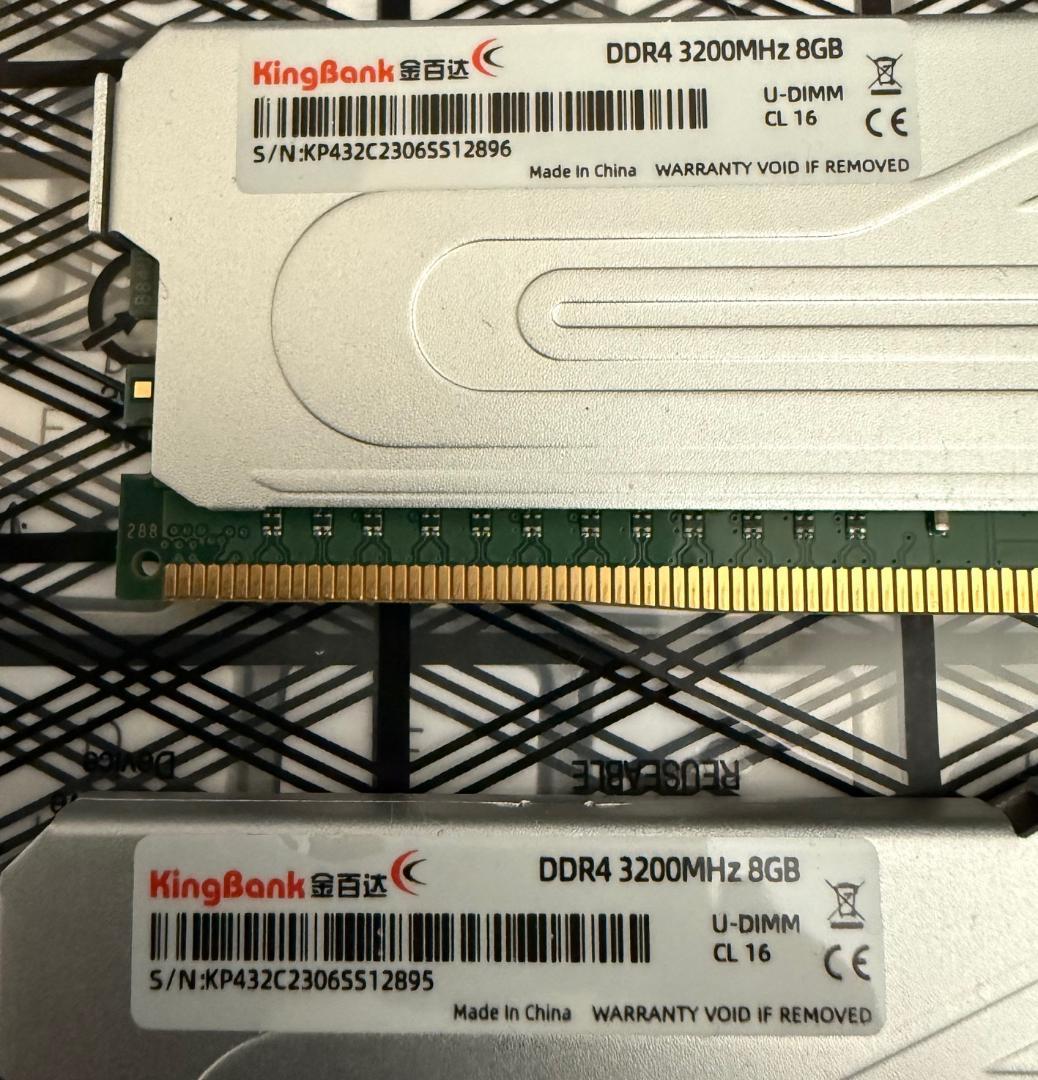 【16GB】DDR4 3200 8GB 2枚セット KingBank メモリ