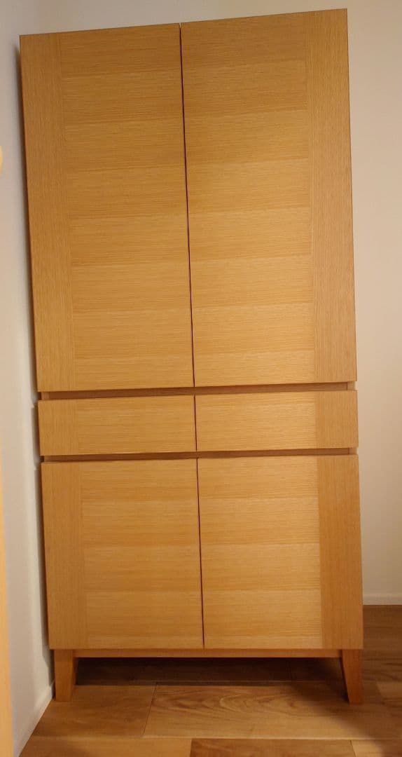 大川家具 ハイキャビネット　カノーヴァ 80 ホワイトオーク　オーク突板