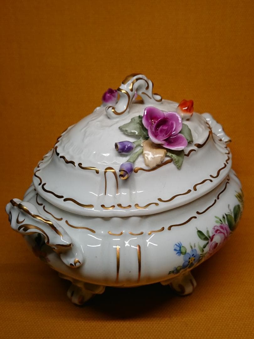 【美品】小物入れ　ヨーロッパ　陶器　置物　インテリア　工芸品　美術品　A3466