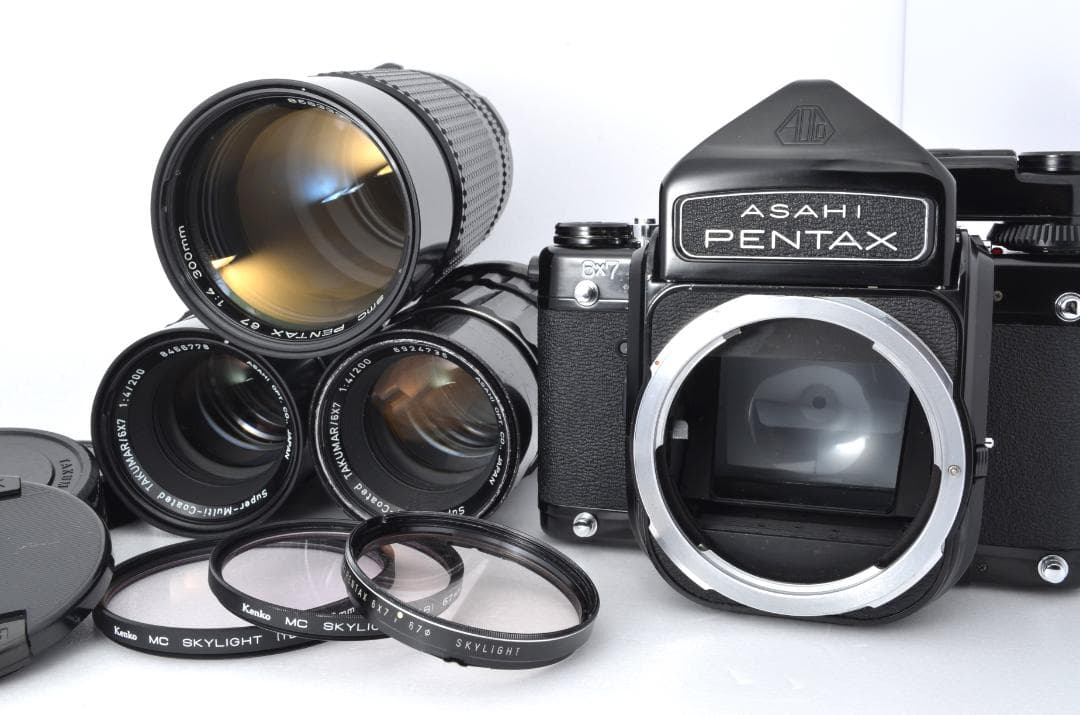 【動作美品】ASAHI PENTAX67 TTLプリズムファインダー レンズ3本