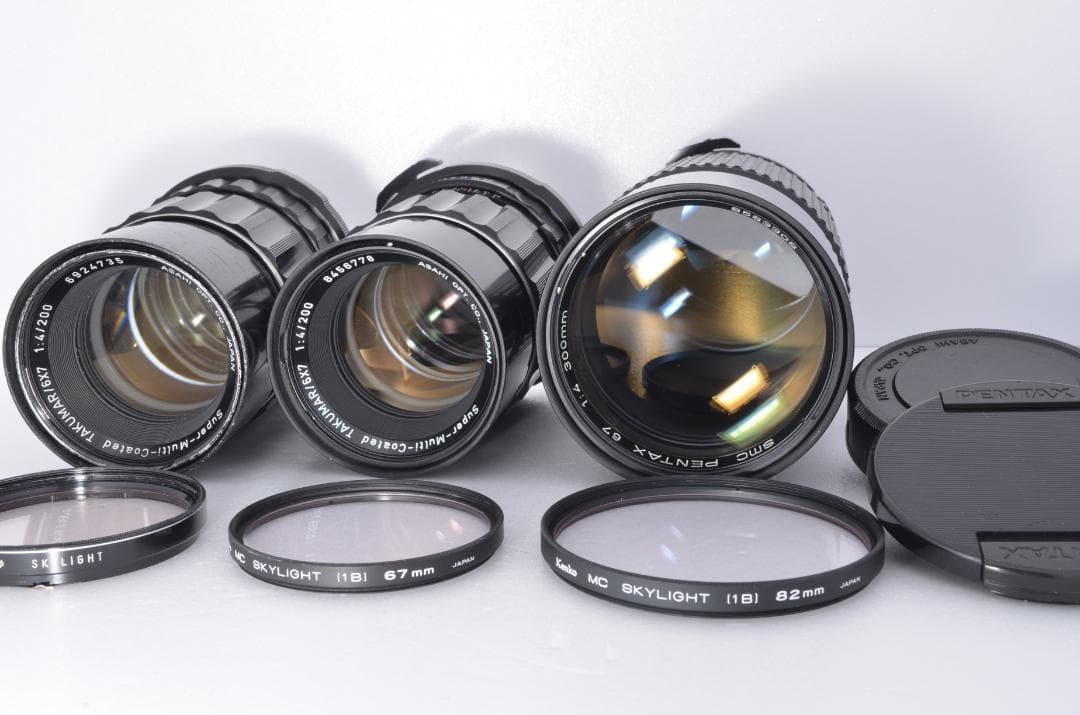 【動作美品】ASAHI PENTAX67 TTLプリズムファインダー レンズ3本