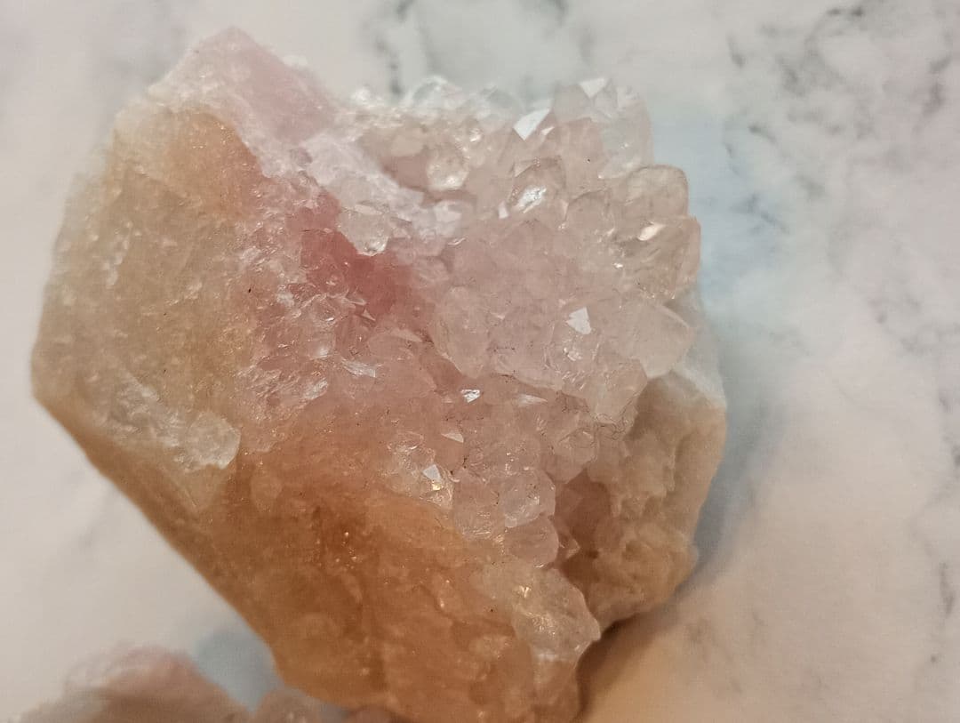 天然石 レア品 ローズクォーツクラスターセット