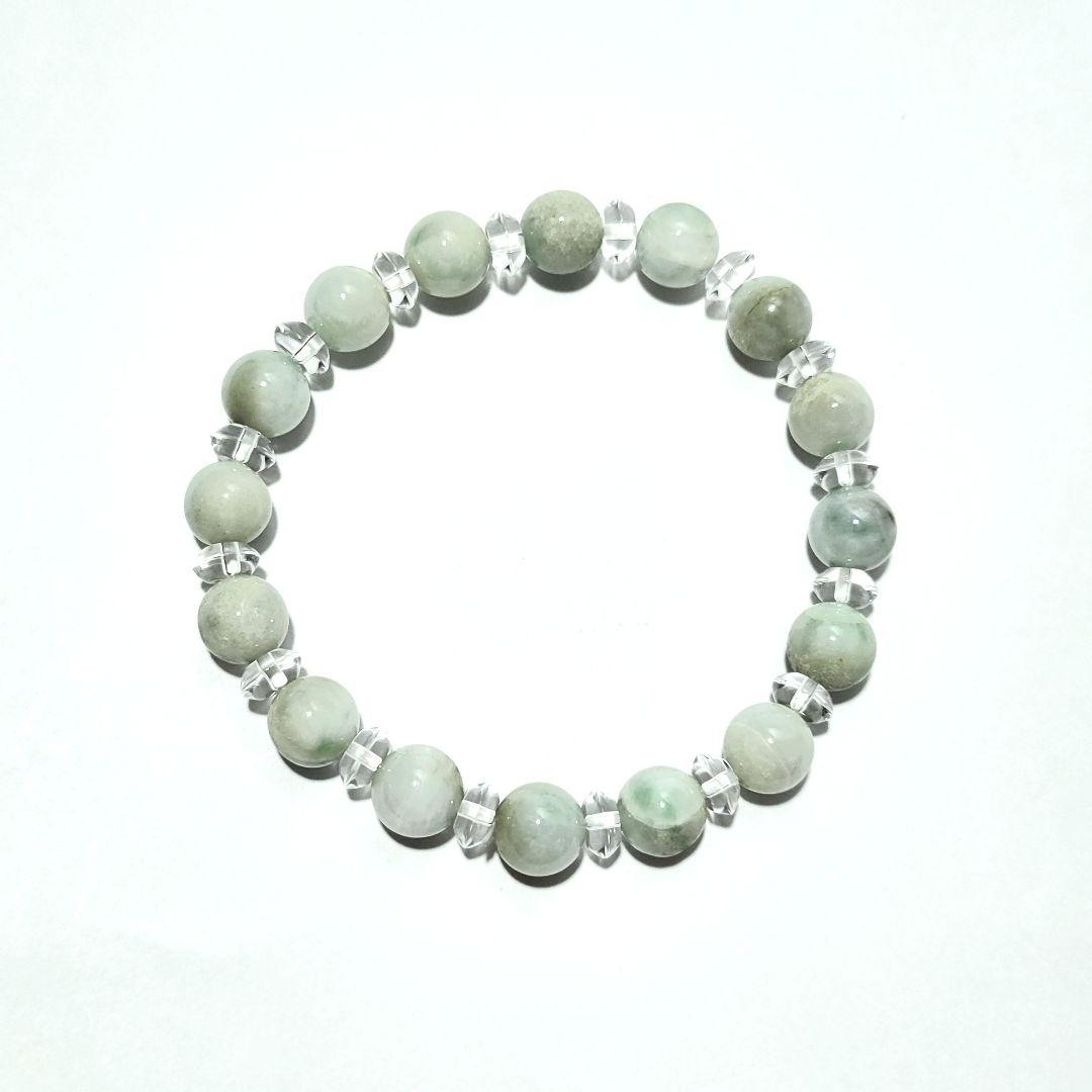 翡翠8㍉玉　サイズ15~16cm  糸魚川翡翠ブレスレットBR0057