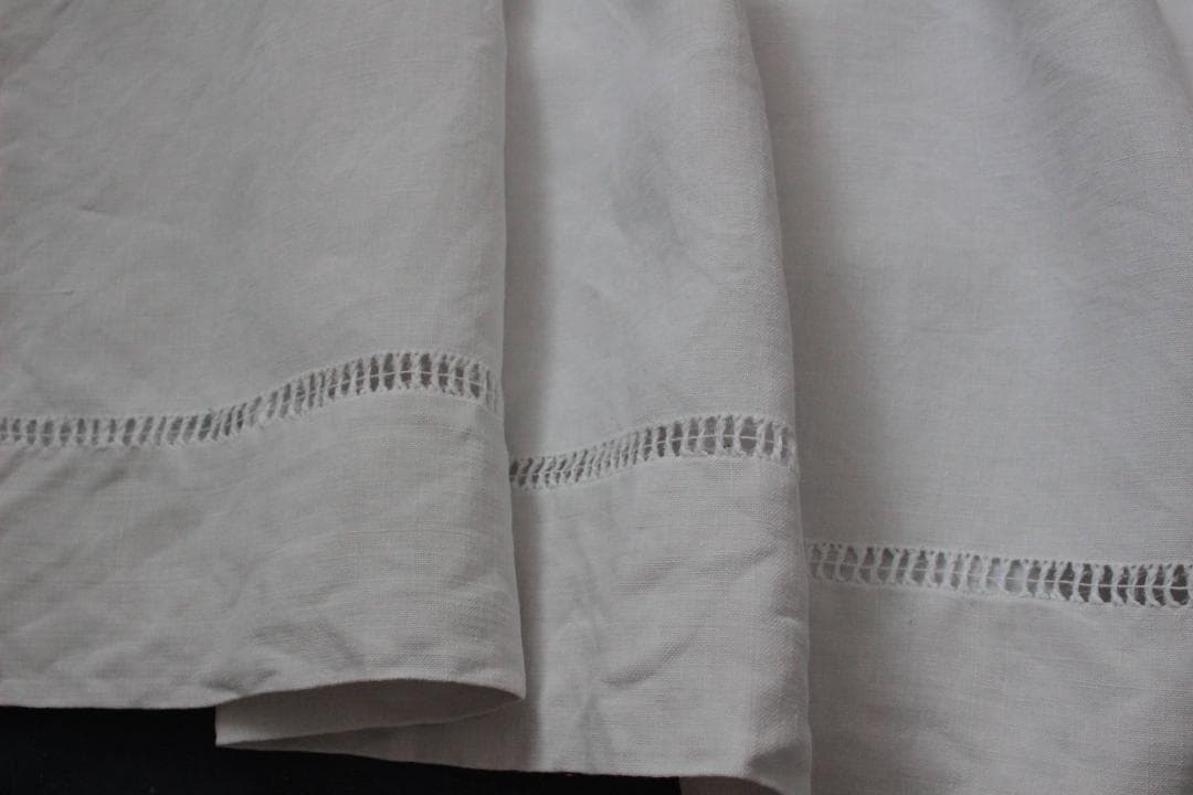 フランスアンティークイニシャルシーツ/モノグラム刺繍