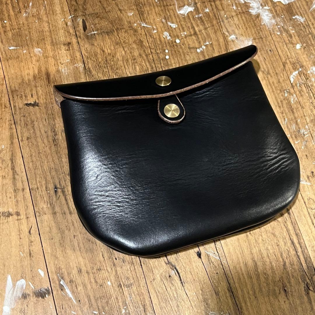 クロムエクセル ポーチ ミニマルケース レザーポーチ 黒 茶芯 Lot#374