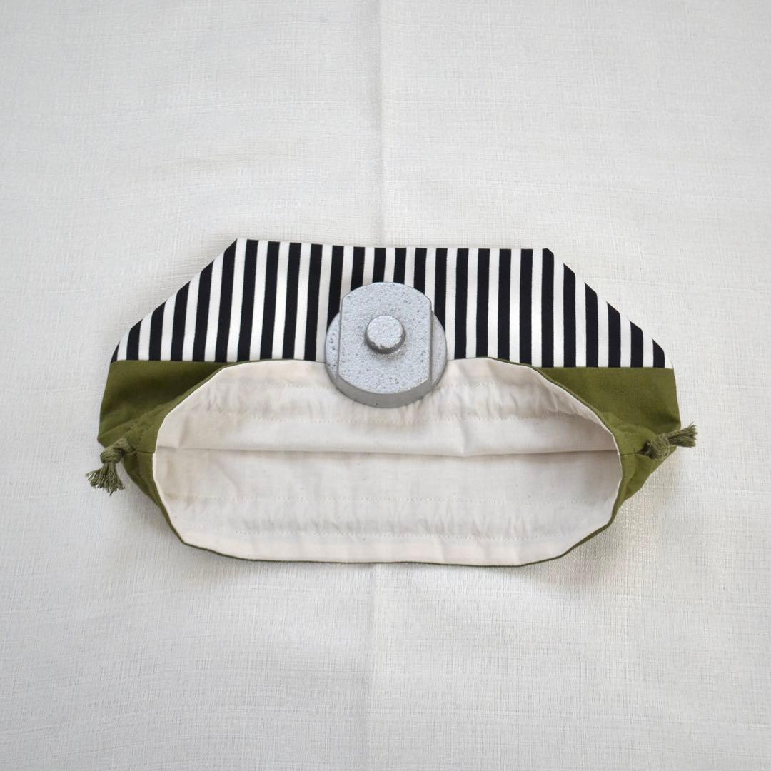 入園・入学準備6点セット　シンプル　ストライプ　カーキ　グリーン　ブラック