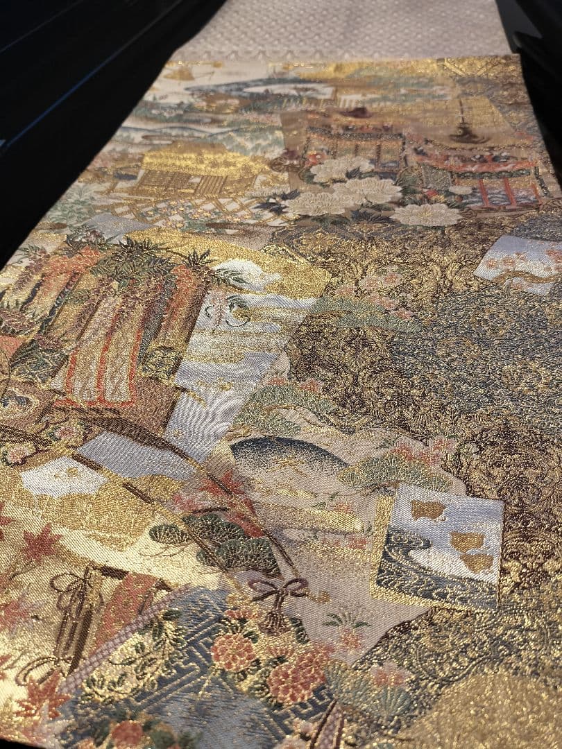 A744高級‼️ひな祭り‼️袋帯テーブルランナー2m12cm