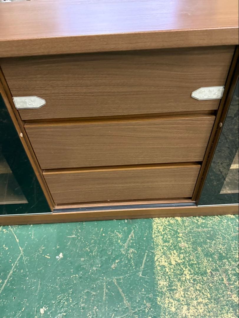 木製ガラス扉付きテレビ台 家具の大丸