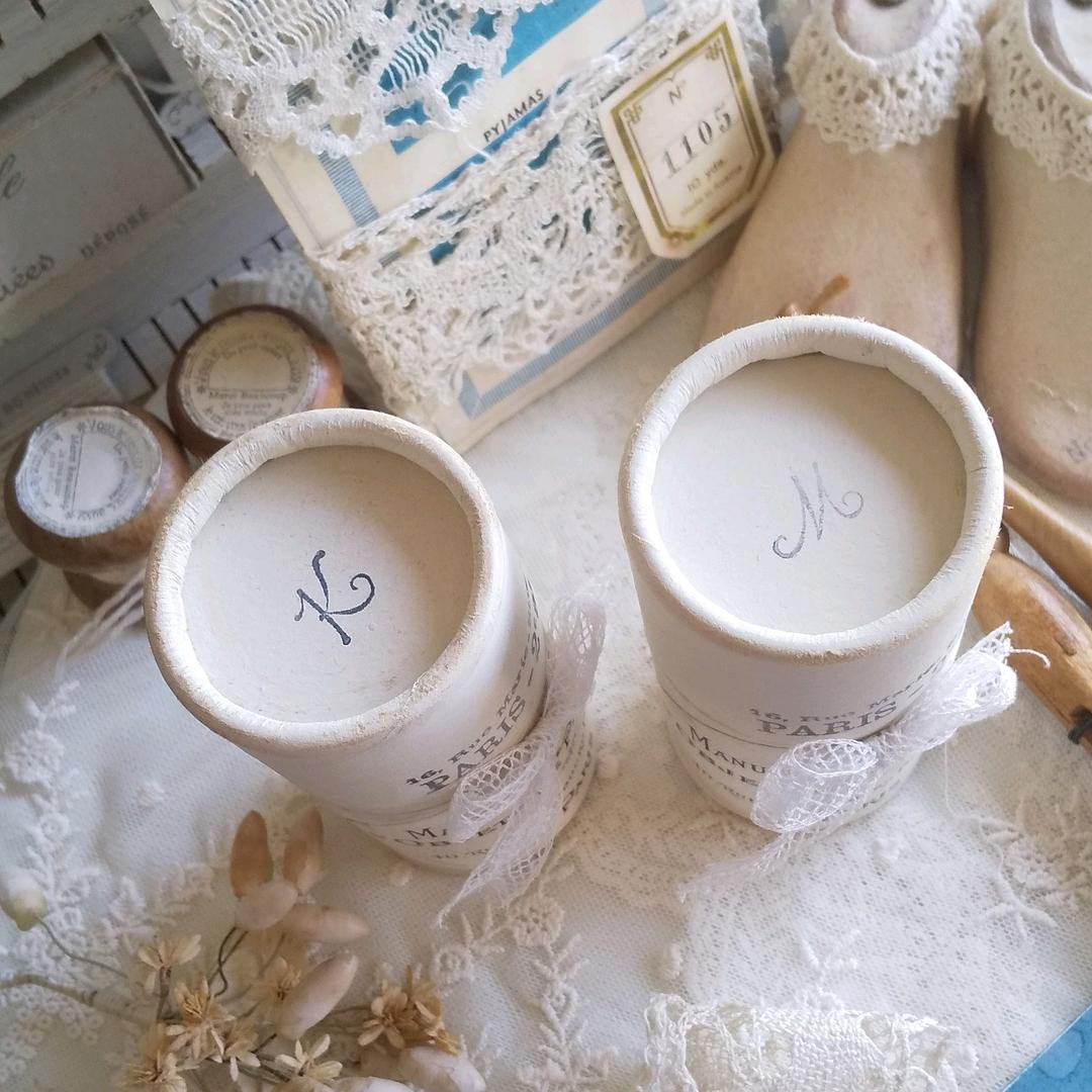 **クリームシャビー♡ソープボトル風な丸箱**