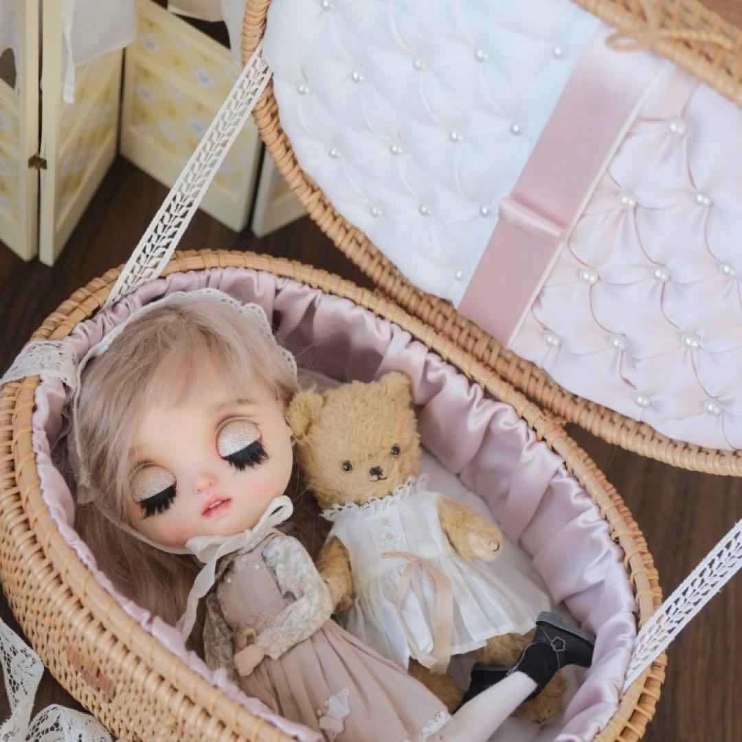 ぬいぐるみカゴ 収納ボックス 人形収納 飾り 手編み 海外作家様 ハンドメイド
