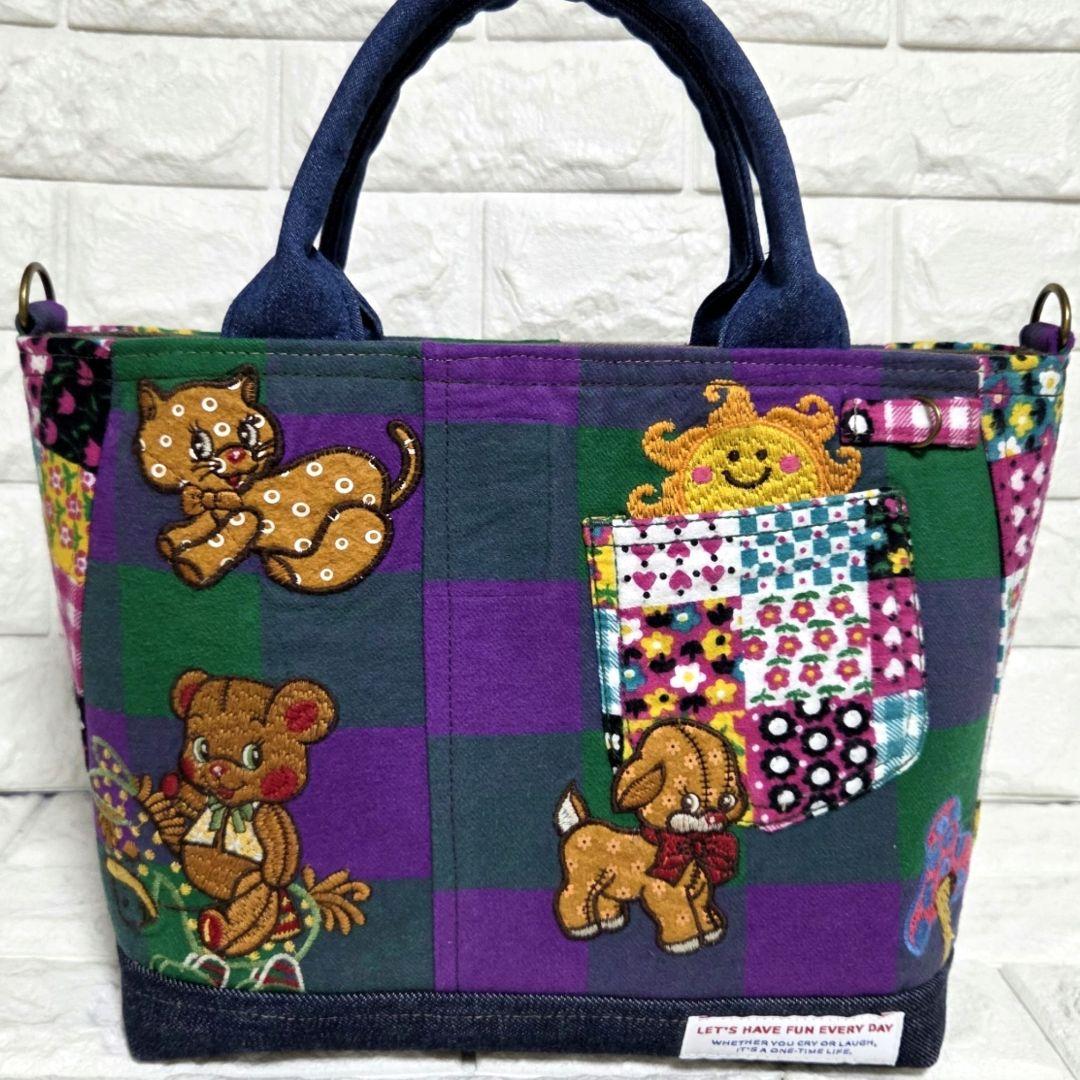 【SA様☘️専用】917 デニム＊リメイク＊刺繍＊バッグ＊トートバッグ