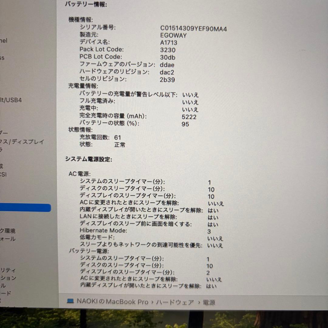 【バッテリー良】MacBook Pro 2019/13in/256GB/16GB