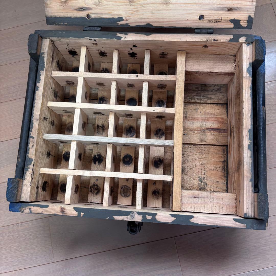 ミリタリー　アンモボックス 弾薬箱 木箱　オリーブ　AMMBO BOX