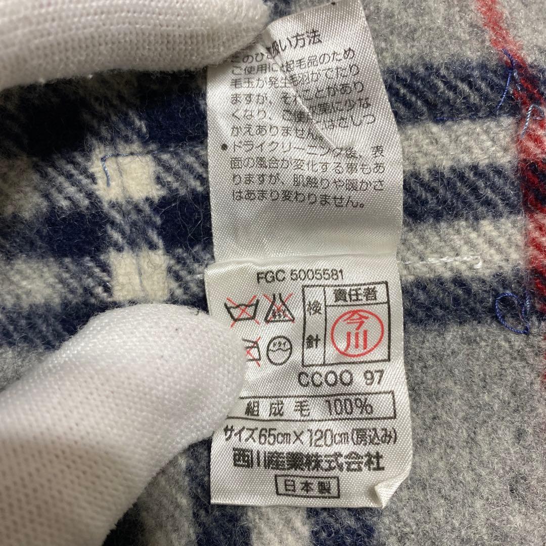 美品　バーバリーBurberrys　ウールひざ掛け　ブランケット　グレーチェック