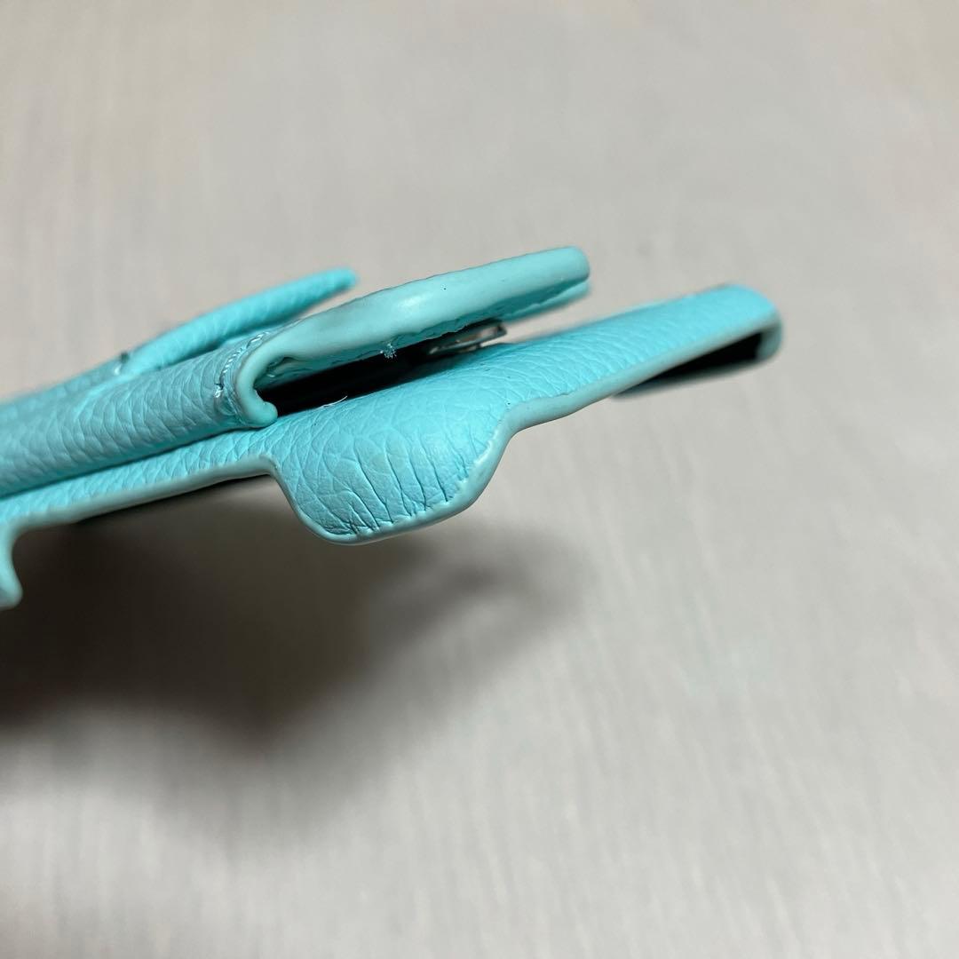 DEMIU デミュウ フランス産レザー iPhoneSE ターコイズブルー