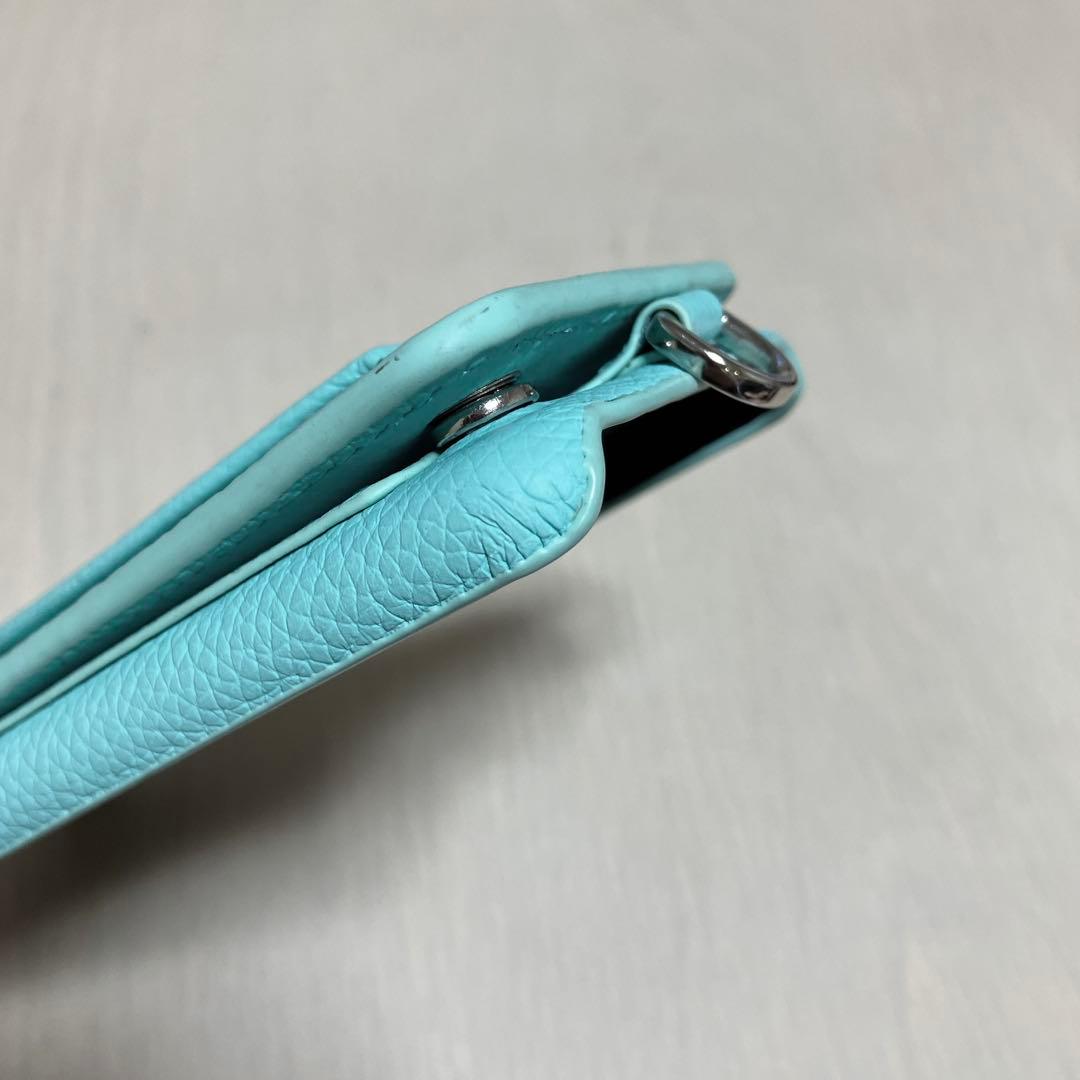 DEMIU デミュウ フランス産レザー iPhoneSE ターコイズブルー