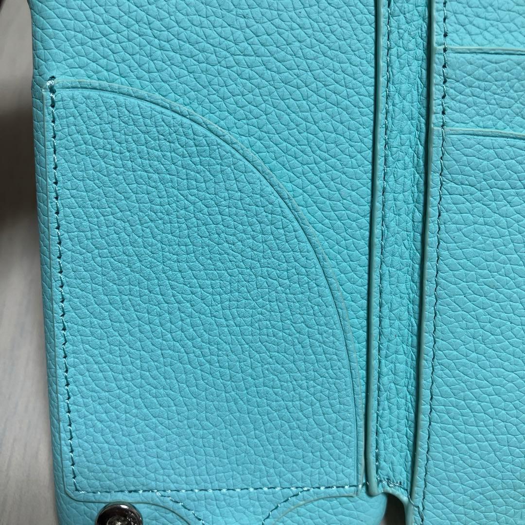 DEMIU デミュウ フランス産レザー iPhoneSE ターコイズブルー