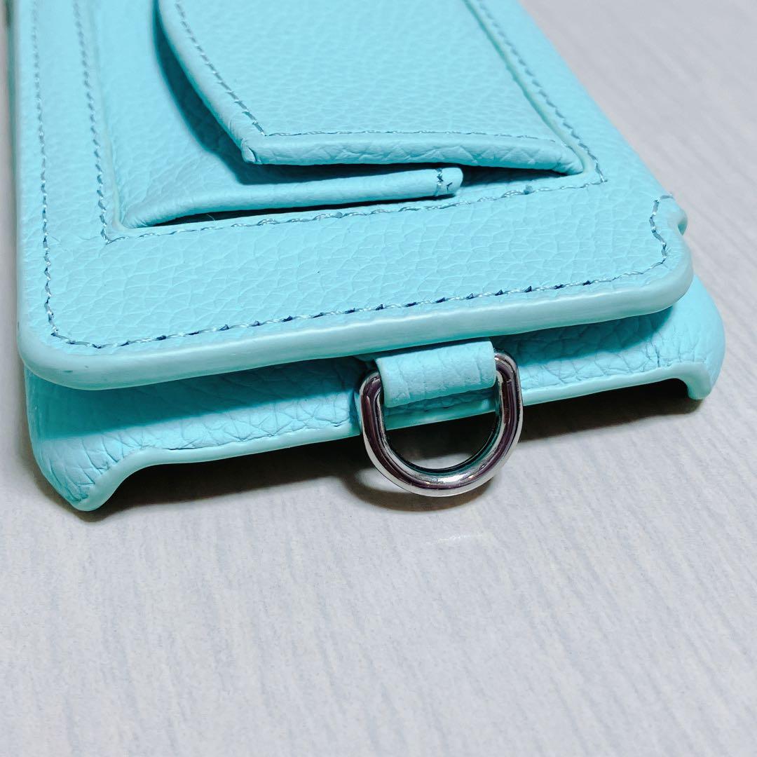 DEMIU デミュウ フランス産レザー iPhoneSE ターコイズブルー