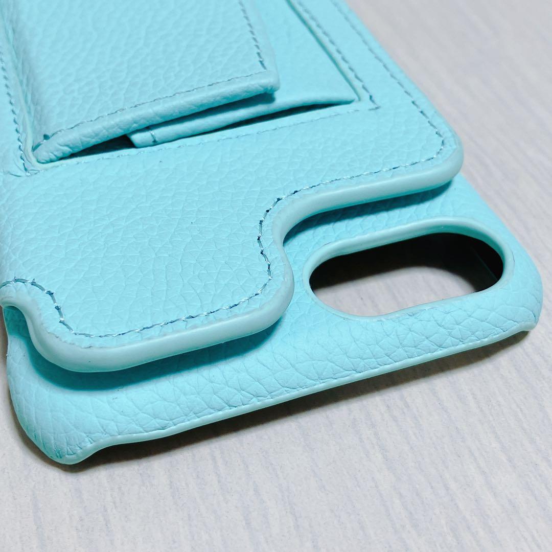 DEMIU デミュウ フランス産レザー iPhoneSE ターコイズブルー