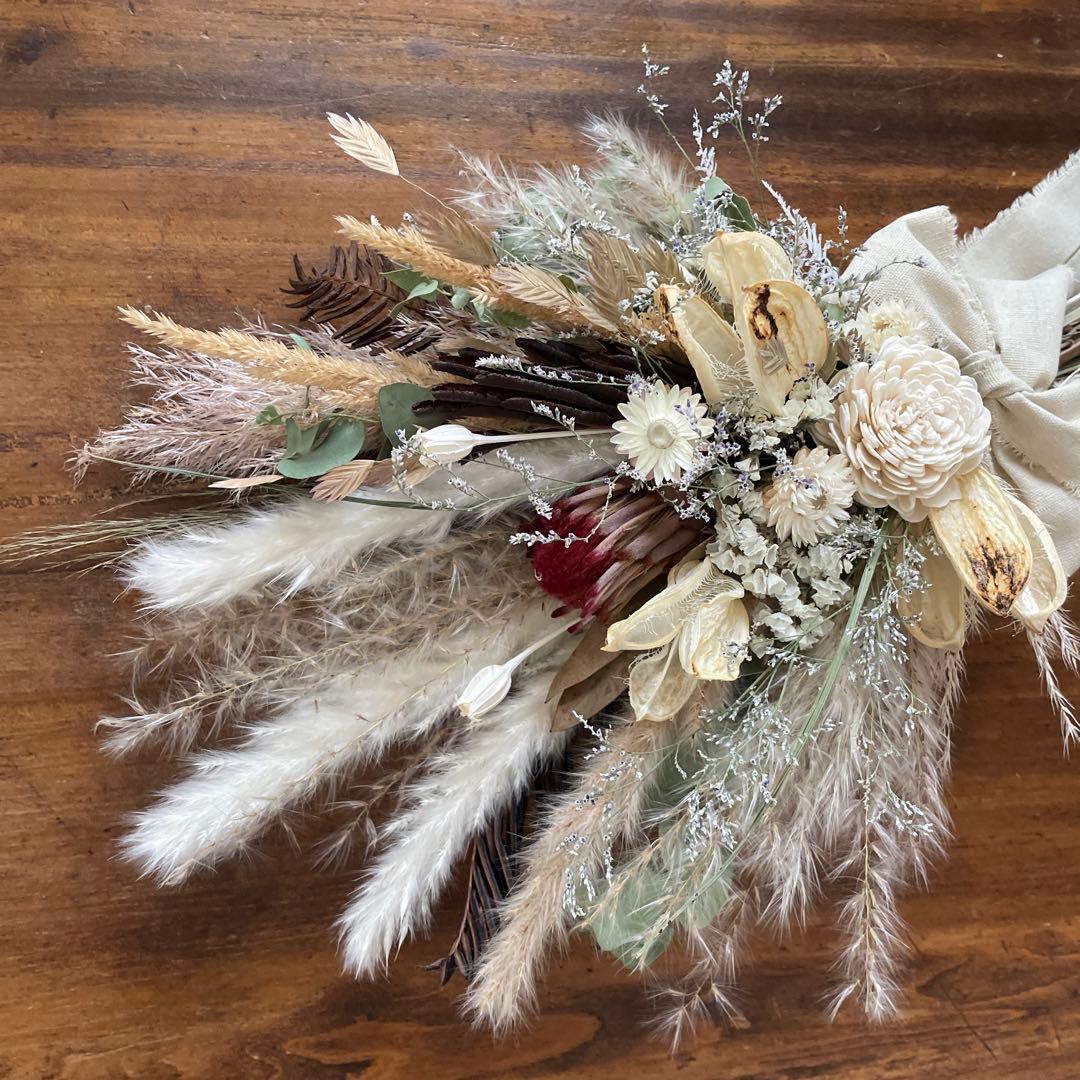 ドライフラワーブライダルブーケ　ネイティブクラシカル