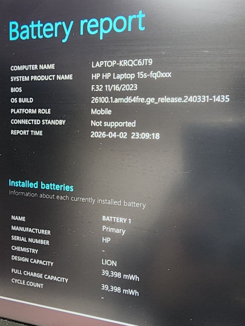 美品　HP Laptop 15s-fq0021TU　15.6型ノートパソコン