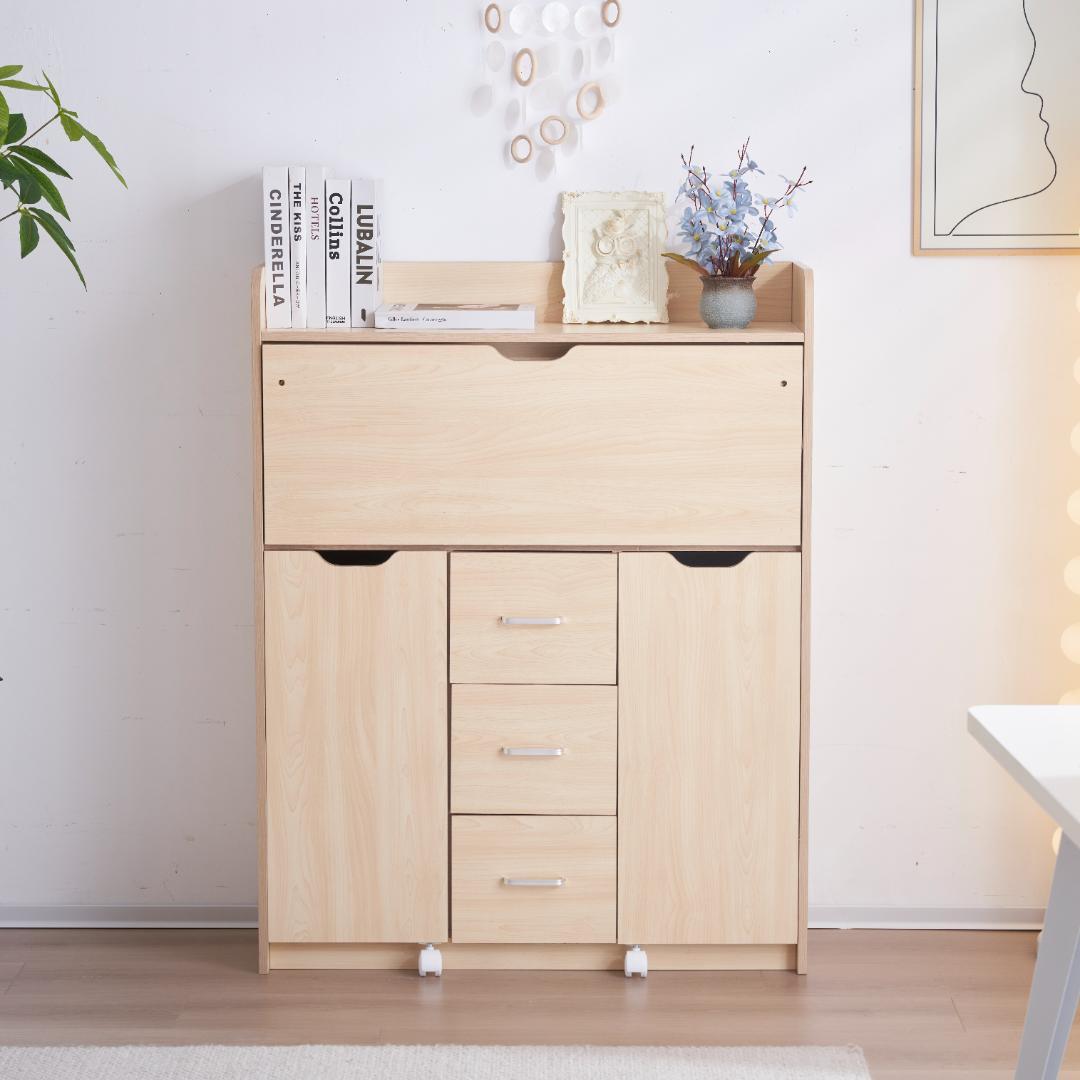 【ナチュラル】学習机 デスク パソコンデスク勉強机 折り畳み天板pcデスク