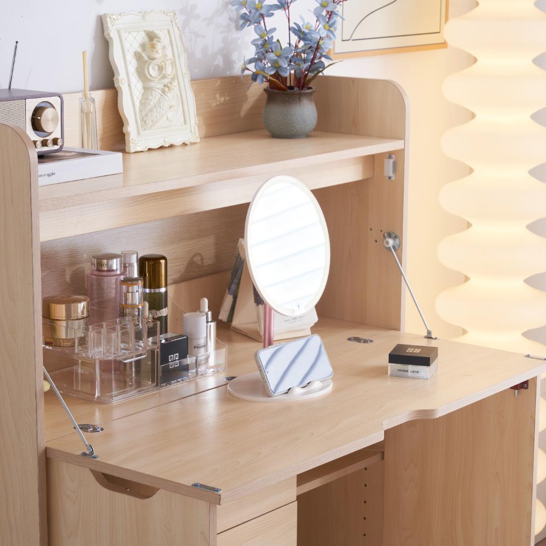 【ナチュラル】学習机 デスク パソコンデスク勉強机 折り畳み天板pcデスク