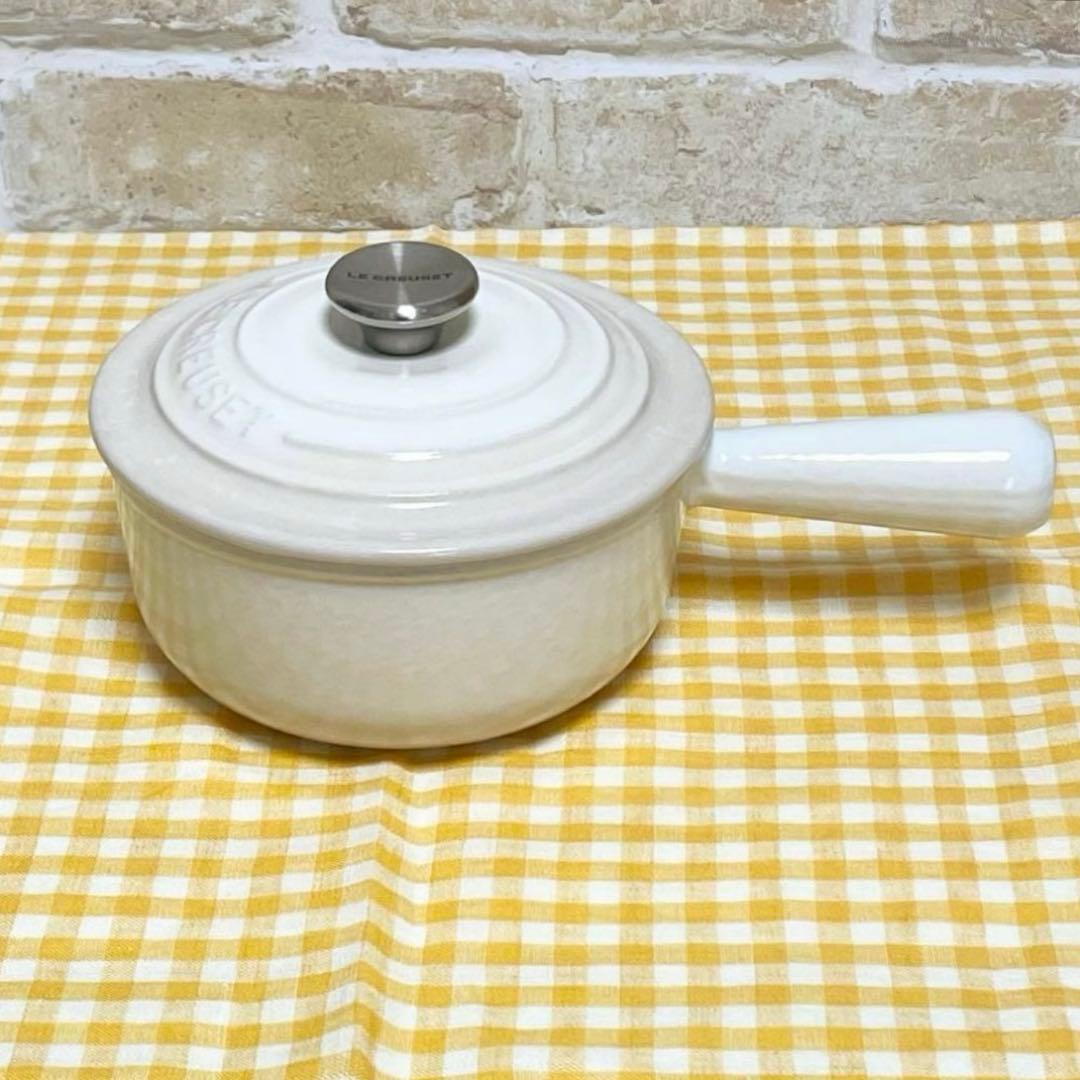 ル・クルーゼ ソースパン 16㎝ メレンゲ 手付き鍋　片手鍋　オフホワイト