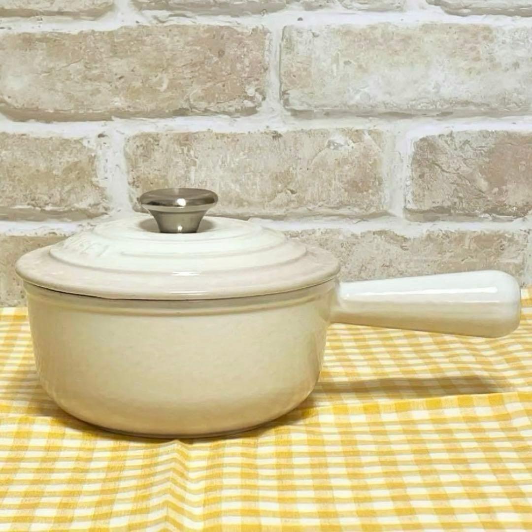 ル・クルーゼ ソースパン 16㎝ メレンゲ 手付き鍋　片手鍋　オフホワイト