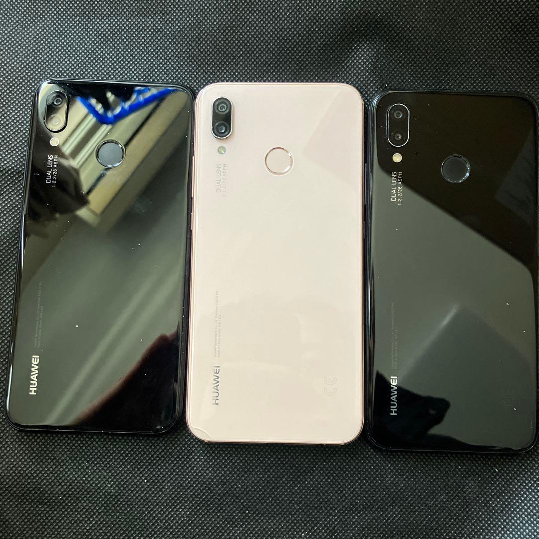 HUAWEI P20 Lite ブラック　ピンク　32GB 3台セット