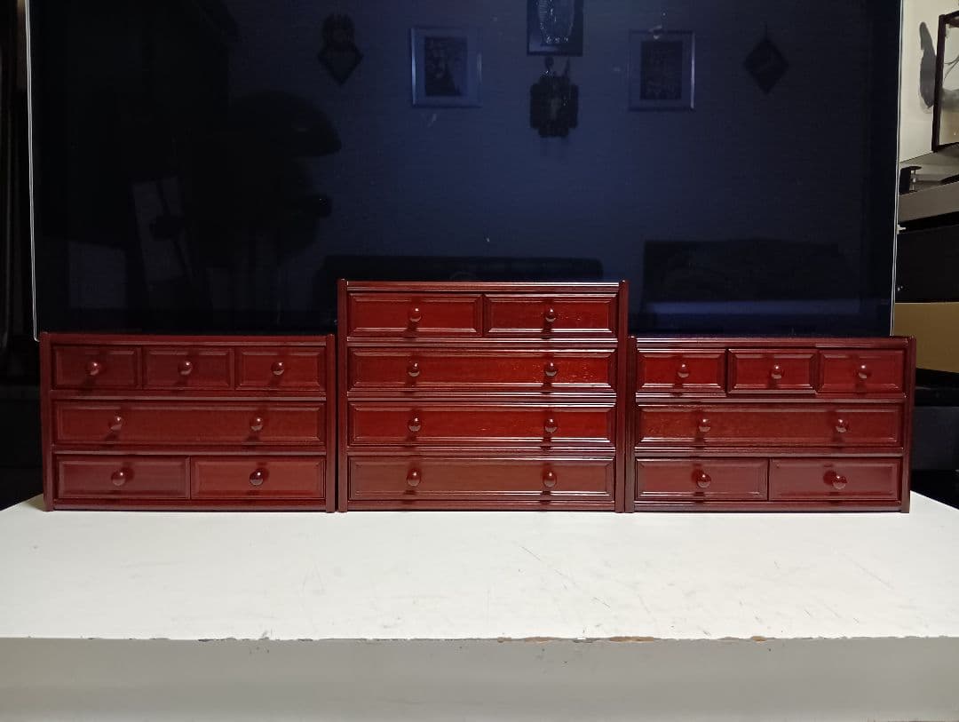 希少　1970's　ローズウッド　仕上げ　３分割式　小引き出し　１７杯　美品