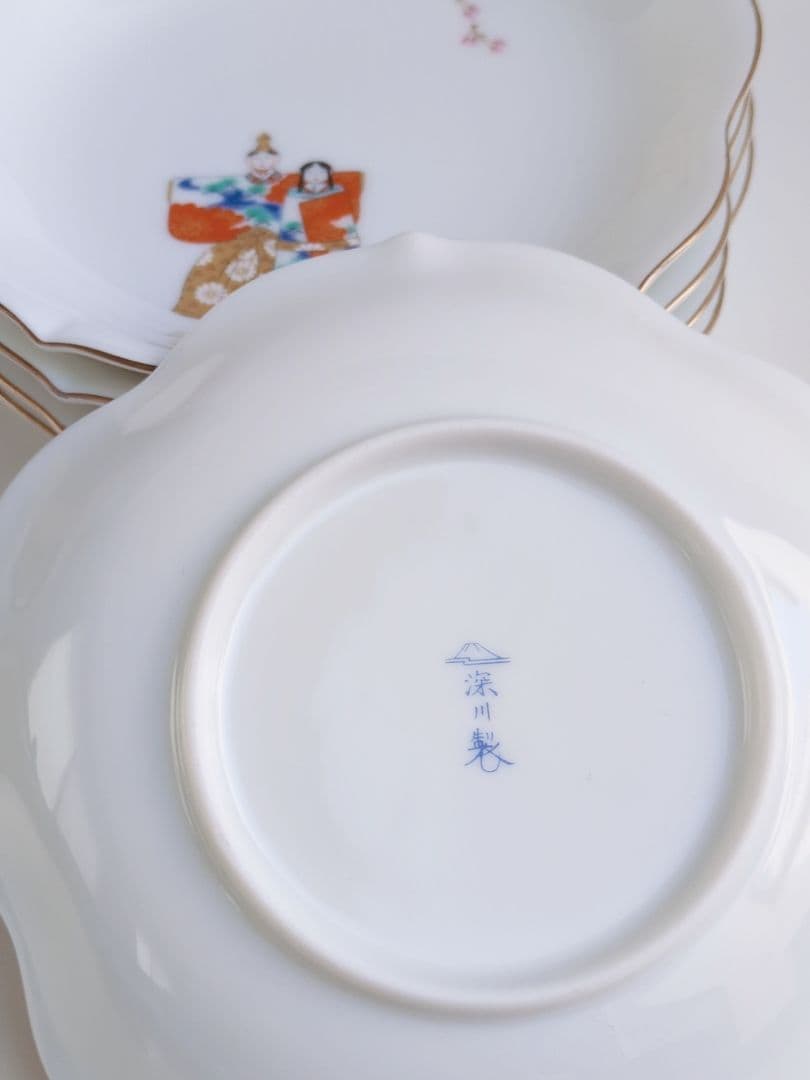 ✩希少品✩深川製磁　ひな人形　桜型取皿揃　５枚
