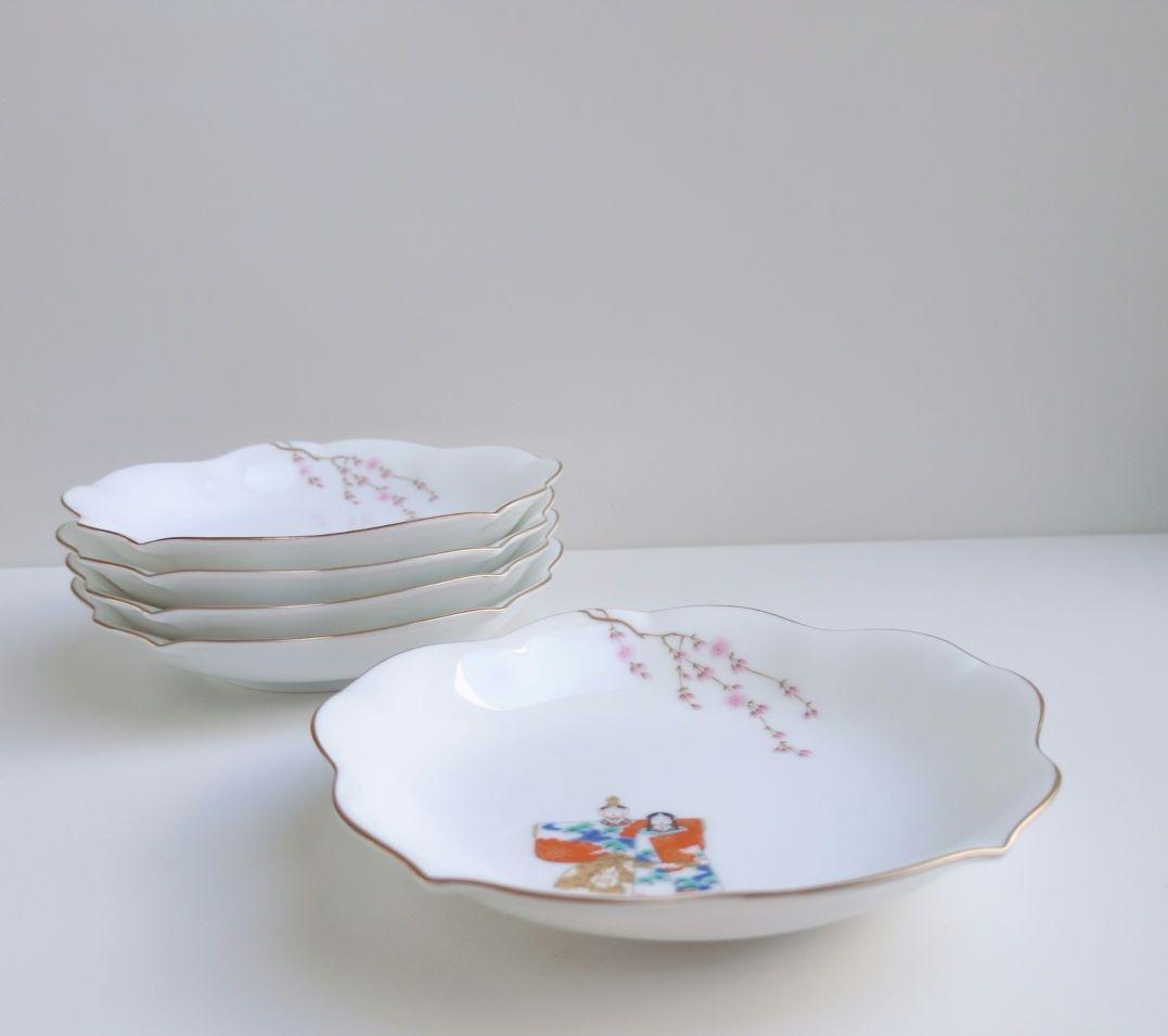 ✩希少品✩深川製磁　ひな人形　桜型取皿揃　５枚