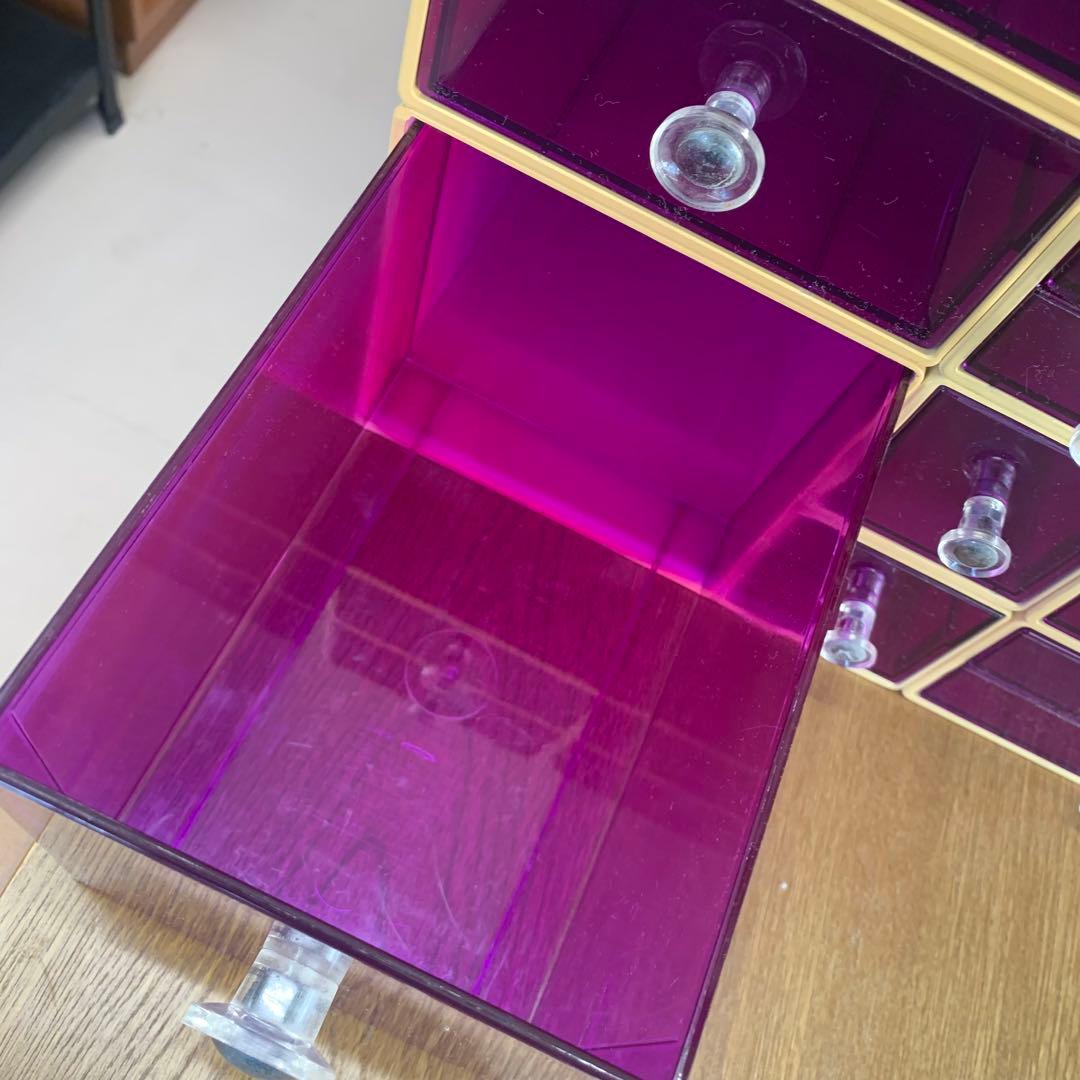 ★ 昭和レトロ カセッター プラスチック クリアカラー パープル 収納ケース