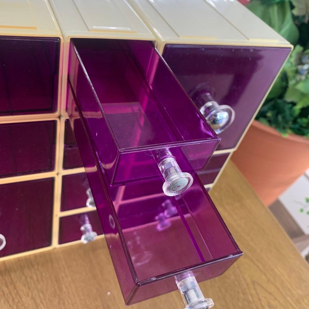 ★ 昭和レトロ カセッター プラスチック クリアカラー パープル 収納ケース