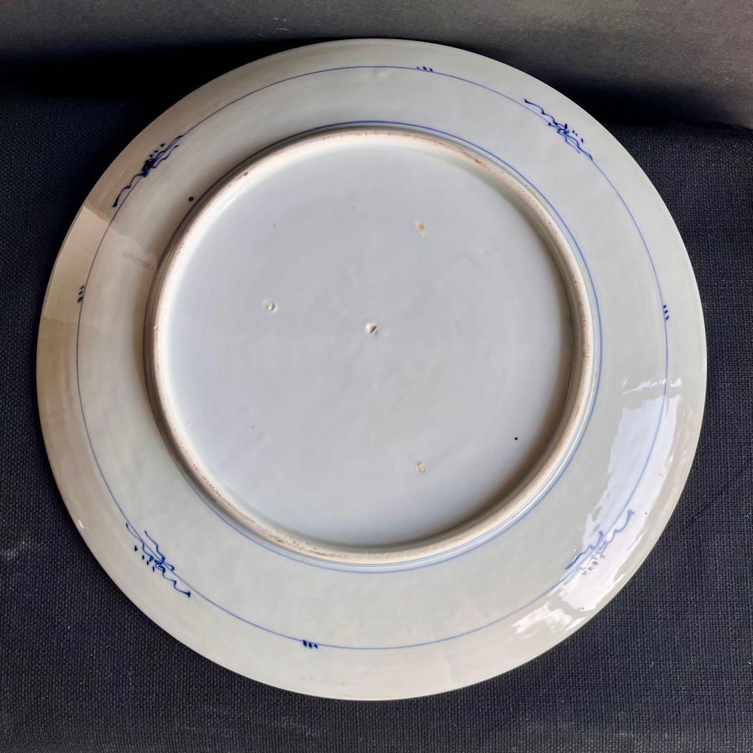 ★アンティーク★青白磁 山水画 陶器　大皿