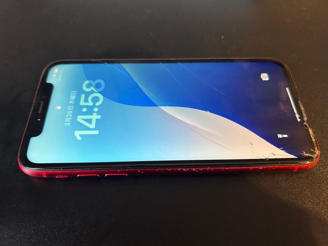 【画面割れ】Apple iPhone11 レッド128GB