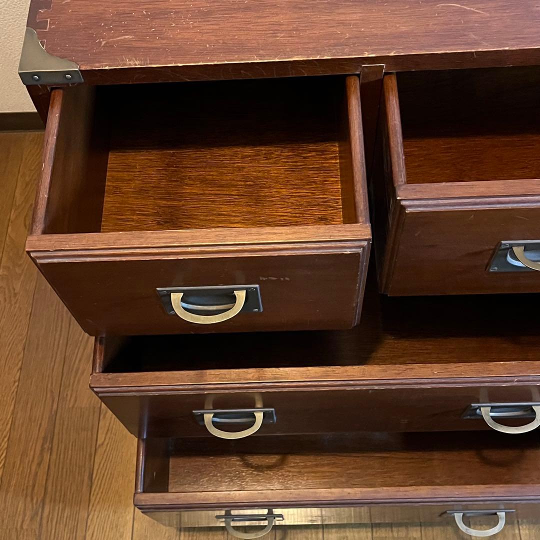 レア！ 和洋折衷 アメリカ アンティーク 船箪笥 チェスト 木製 脚付 真鍮