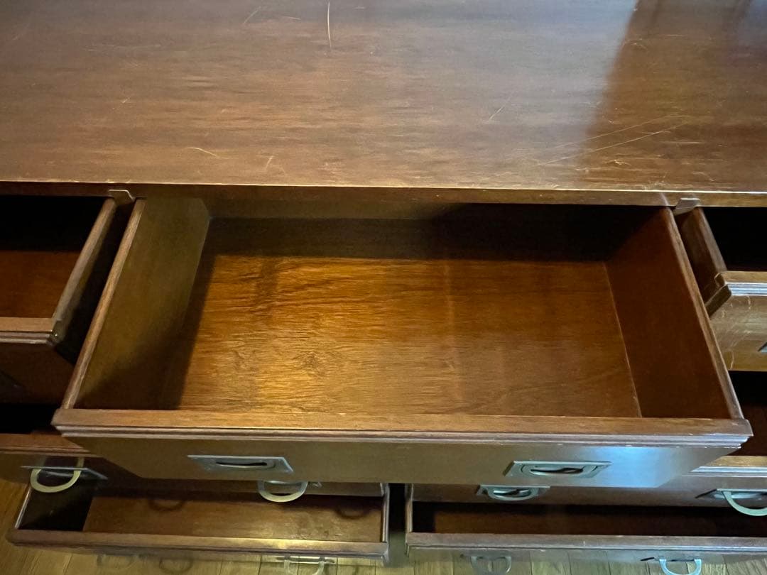 レア！ 和洋折衷 アメリカ アンティーク 船箪笥 チェスト 木製 脚付 真鍮