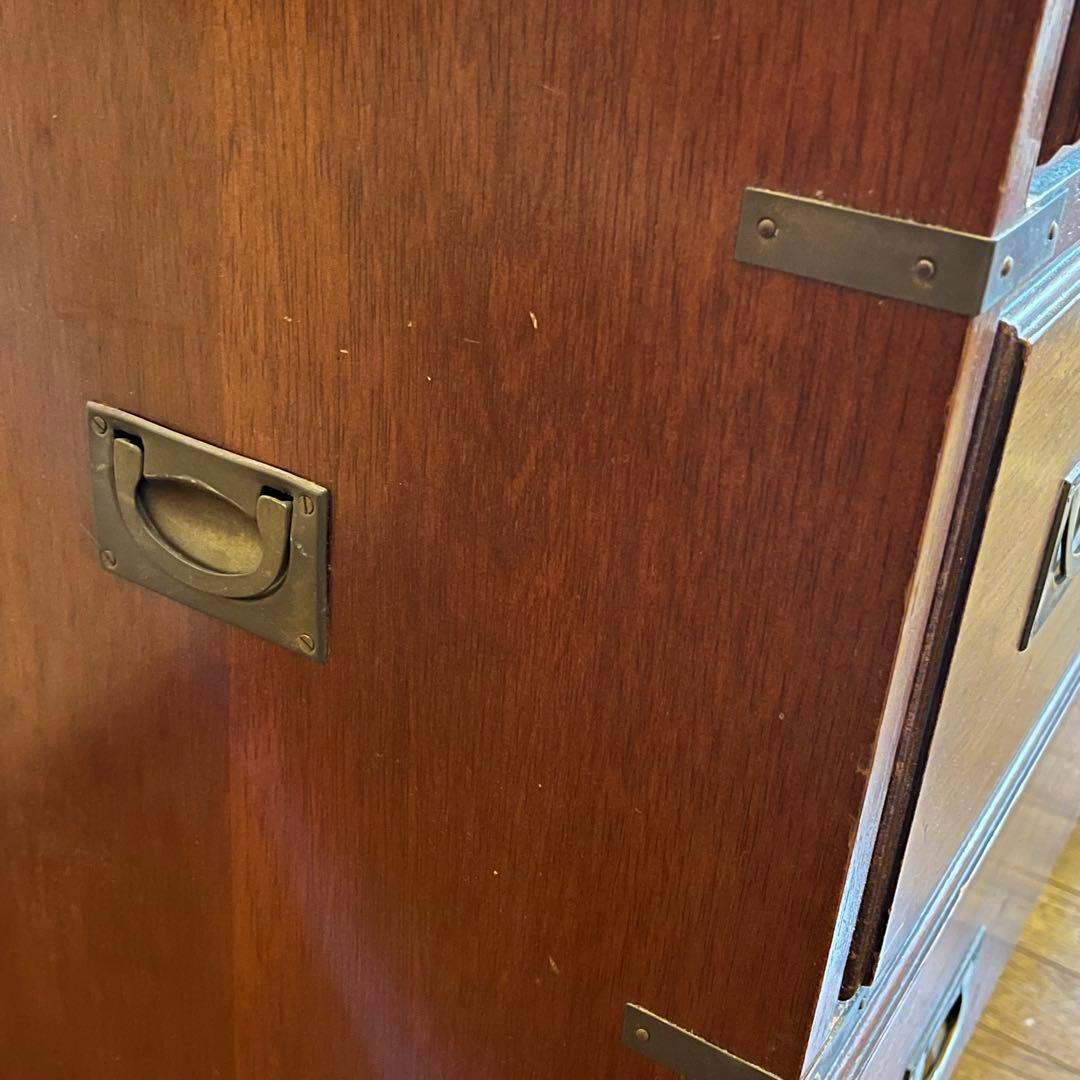 レア！ 和洋折衷 アメリカ アンティーク 船箪笥 チェスト 木製 脚付 真鍮