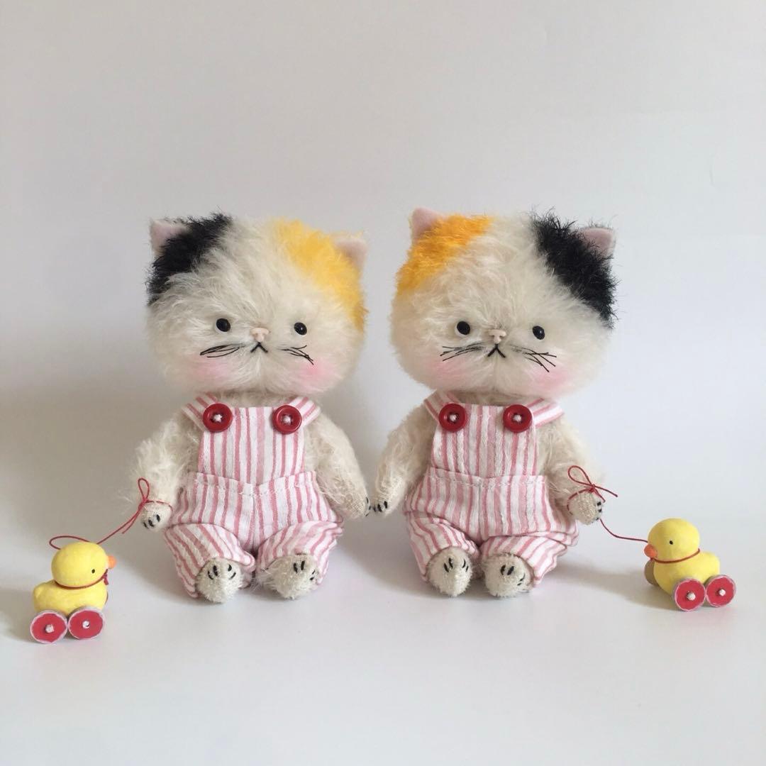 大好きなおもちゃシリーズ 双子仔猫 アーティストベア 海外作家様 ハンドメイド