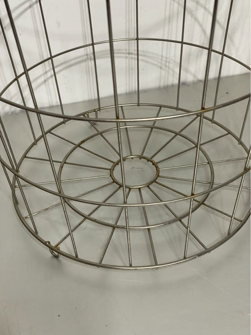 ワイヤーバスケット ランドリーバスケット 大容量 収納 金属製 円筒形2個セット